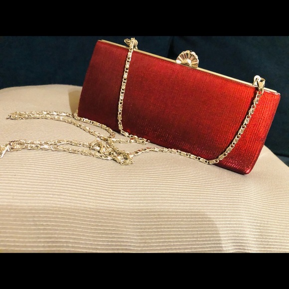 Jendi Satin Burgundy Red Evening Clutch/Bag ~ NEW - Picture 3 of 10